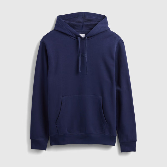 Gap 抓绒宽松连帽衫卫衣  海军蓝 XS