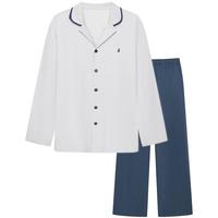 Ubras 全棉系列纯色开襟家居服套装 椰青灰色 M
