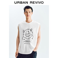 UR2025夏季男装时尚休闲百搭撞色印花圆领背心UMY450054 本白 S