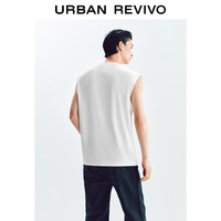 UR2025夏季男装时尚休闲百搭撞色印花圆领背心UMY450054 本白 M