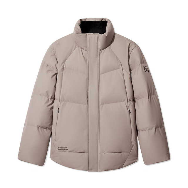 Cabbeen 卡宾 男装 90鸭绒羽绒服2024秋冬宽松外套LOGO印花保暖潮流H 卡其色35