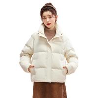 雪中飞短款羽绒服女时尚小个子休闲百搭舒适立领加厚保暖外套天空蓝  M
