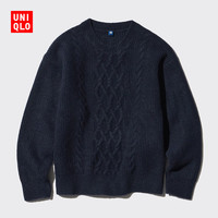 优衣库童装男童女童souffle yarn舒芙蕾针织衫毛衣473330 69 藏青色 110