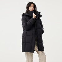 坦博尔羽绒服女中长款可脱卸帽修身保暖百搭外套秋冬保暖外套TBF510716Z 黑色 175/96A