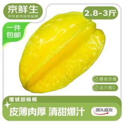 京鲜生 广东树熟杨桃 净重2.8~3斤装单果200g+ 中秋礼盒源头直发包邮