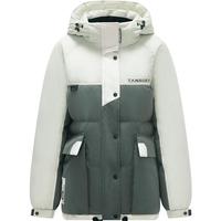 坦博尔（Tanboer）羽绒服女2024年新款时尚拼接连帽撞色工装女士外套TB235560   160/84A