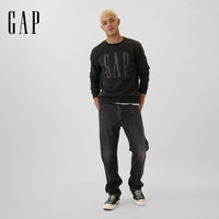 Gap男女装2025秋季印花logo抓绒圆领卫衣合身上衣美版542214 黑色 542214 M 美码 L亚洲码180/96A