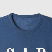 Gap男女装2025秋季印花logo抓绒圆领卫衣合身上衣美版542214 灰蓝色 542214 S 美码 M亚洲码175/92A