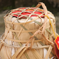 古越龙山绍兴黄酒鉴湖花雕酒2015年冬酿坛装半干型黄酒10斤 古越龙山5年陈竹编 5L 1坛