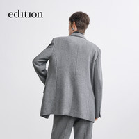 edition西装外套女2025秋季复古老钱风羊毛花呢女绅士西服 浅花灰色 XS