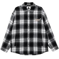 杰克·琼斯（JACK&JONES）25年秋冬季毛呢外套男短款休闲夹克宽松含羊毛字母格纹外套男装 S03黑色 常规 M （175）