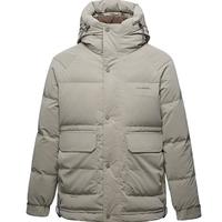 HLA海澜之家羽绒服男保暖鸭绒连帽条纹外套男冬季 卡其条纹G5 XL 180/96A 推荐151~164斤