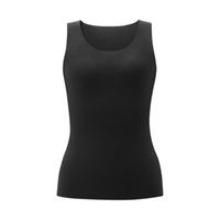 蕉内热皮501+保暖背心男女士无袖秋衣抗菌打底衫内搭外穿隐形裸感内衣 【女士】黑色 S