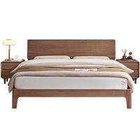 QuanU/全友 FAS级北美黑胡桃木 实木床+床垫 1.8x2米