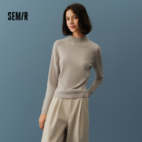 森马（emir）森马美利奴纯色羊毛衫女24冬新款半高领打底衫可机洗109724107001