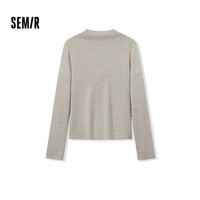 森马(Semir)针织衫女半高领正肩纯色羊毛衫显瘦2024冬基础打底衫109724107001 白咖色调00315 XS