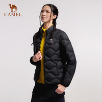 CAMEL骆驼女装羽绒服2025秋冬男女款轻薄款高蓬保暖防风抗静电外套 远山蓝，女，A25CR28199 2XL