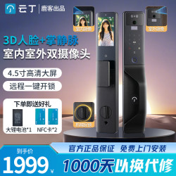云丁 智能门锁入户门3D人脸密码锁家用指纹锁包上门安装掌静脉电子门锁 人脸+掌静脉+双摄Q20