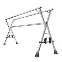 妙立折叠晾衣架落地免安装室内外卧室阳台不锈钢晒被子伸缩杆式 【加固款】双杆1.6米+大礼包