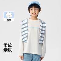 巴拉巴拉 纯棉儿童长袖t恤上衣男童女童条纹百搭打底衫2025秋童装舒适