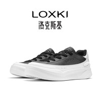 LOXKI洛克斯基帆布板鞋子男鞋夏季经典百搭透气增高休闲鞋男女同款 反转黑白 36