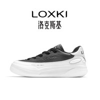 LOXKI洛克斯基帆布板鞋子男鞋夏季经典百搭透气增高休闲鞋男女同款 反转黑白 45