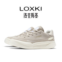 LOXKI洛克斯基帆布板鞋子男鞋夏季经典百搭透气增高休闲鞋男女同款 米白 39