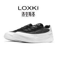 LOXKI洛克斯基帆布板鞋子男鞋夏季经典百搭透气增高休闲鞋男女同款 大白黑 -秋冬加棉款 39