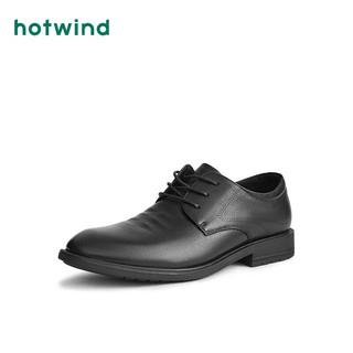 热风 hotwind男鞋秋季皮鞋商务正装鞋时尚休闲皮鞋结婚新郎鞋男 01黑色（H43M2703） 43