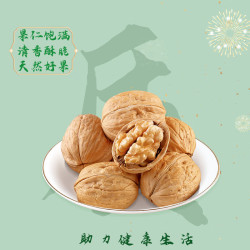 坚芽乐 新疆薄皮核桃原味生核桃坚果袋装休闲食品 原味核桃1斤装拍3合并发货