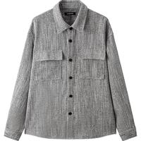 gxgjeans 美式小香风肌理潮流时尚衬衣 灰色