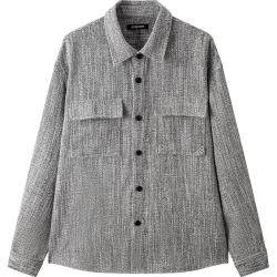 gxgjeans 真五折 美式小香风肌理潮流时尚衬衣 灰色