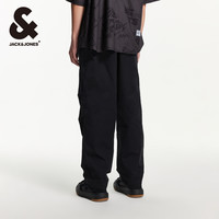 杰克琼斯outlets春季简约阔腿裤子男多色工装宽松休闲裤男装 黑橄榄E09 175/84A/M
