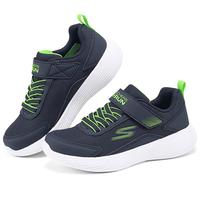 Skechers斯凯儿童运动鞋春秋男女童魔术贴休闲鞋中大童轻质跑步鞋405094L 【四季款】海军蓝色/柠檬色/NVLM 27.5
