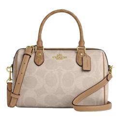 COACH 女包ROWAN大容量斜挎波士顿包 CY679沙黄