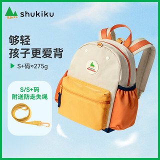 SHUKIKU儿童书包幼儿园背包防丢失轻便防泼水大容量双肩包M码 桃子果汁