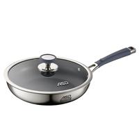 爱仕达（ASD）平底锅不粘煎锅 0氟无涂层钛晶炒锅 煎蛋锅28cm燃气电磁炉通用Z3 0氟钛I级不沾-煎炒一体 28cm