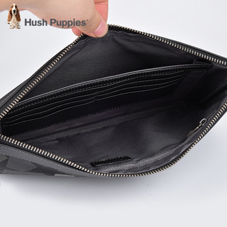 暇步士（Hush Puppies）男士手包轻便帆布包青年时尚休闲手拿包大容量手抓包薄信封包夹包 灰黑色882W-5713大号