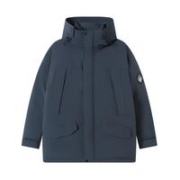 京东京造 羽绒服男派克鸭绒25冬季三防外套女 灰色 L
