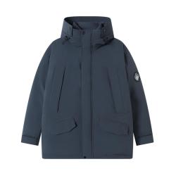 京东京造 羽绒服男派克鸭绒25冬季三防外套女 灰色 M