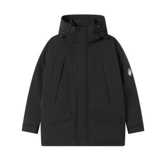 京东京造 羽绒服男派克鸭绒25冬季三防外套女 黑色