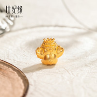 世纪缘黄金转运珠女宝宝象足金古法红宝石路路通串珠diy 3g