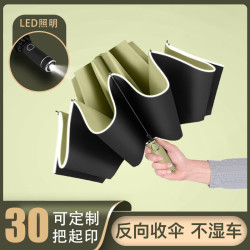 三栖虎 德国品质全自动反向雨伞反光包边LED灯太阳伞