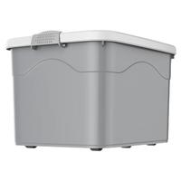 稻草熊加厚特大号收纳箱衣服储物箱棉被整理箱搬家打包玩具收纳塑料箱子 北欧灰 特大号【60*43.5*34.5】-4滑轮 北欧灰 特大号【60*43*34】-4滑轮