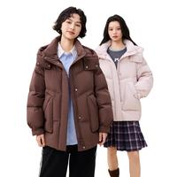 雪中飞2025女士棉花糖包裹感羽绒服休闲风百搭温暖舒适外套 粉色|1234 L /165/88A