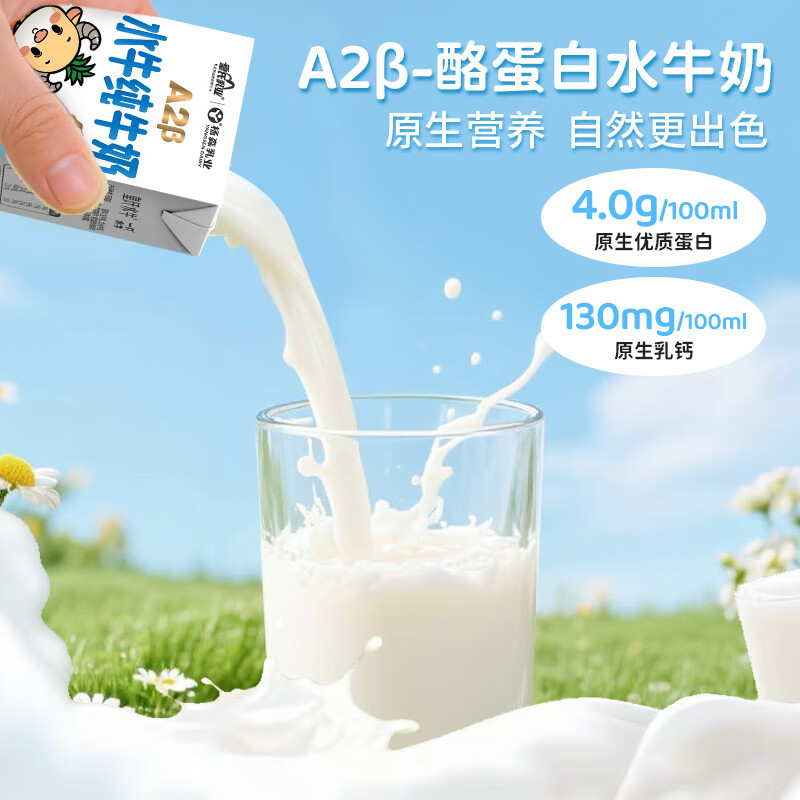  皇氏乳业 4.0g蛋白+130mg钙 儿童纯牛奶+提手+礼盒