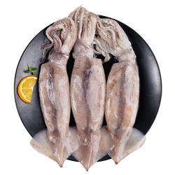 美加佳 鲜冻深海大鱿鱼净重550g（2-3只）