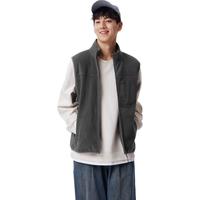 森马马甲男秋抗静电摇粒绒外套保暖立领内搭纯色上衣109724103104 中灰20410 S