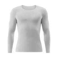 蕉内热皮502++男士保暖上衣秋冬季加绒加厚秋衣打底衫7A抗菌保暖内衣 浅灰 XL