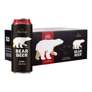 豪铂熊 德国精酿黑啤酒500ml*24听 整箱装 京东自营 聚会畅饮